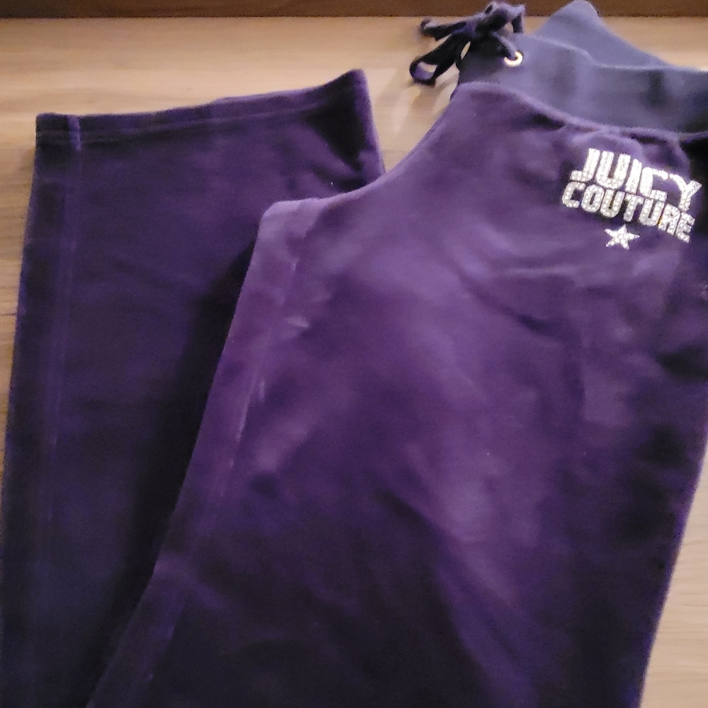 Navy Velour Draw String Pants